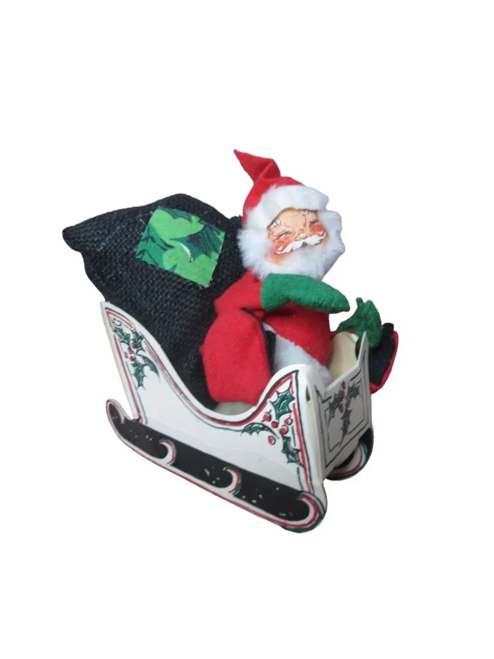 Annalee Santa in Sleigh with Toy Sack 1979